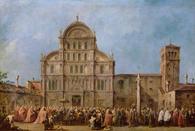 Easter Procession of the Doge of Venice at the Church of San Zaccaria (c.1766-70) by Francesco Guardi